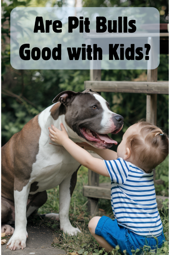 Pit Bull Terrier with a toddler