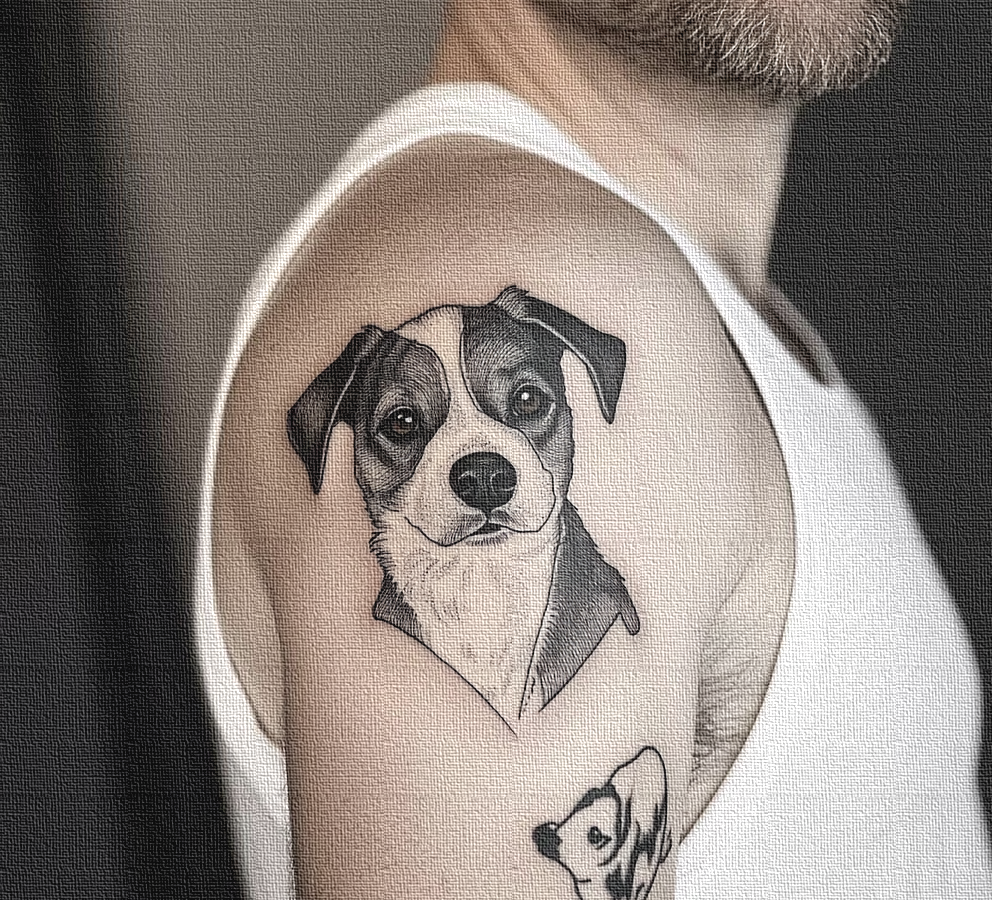 Man with a Jack Russell Terrier Tattoo