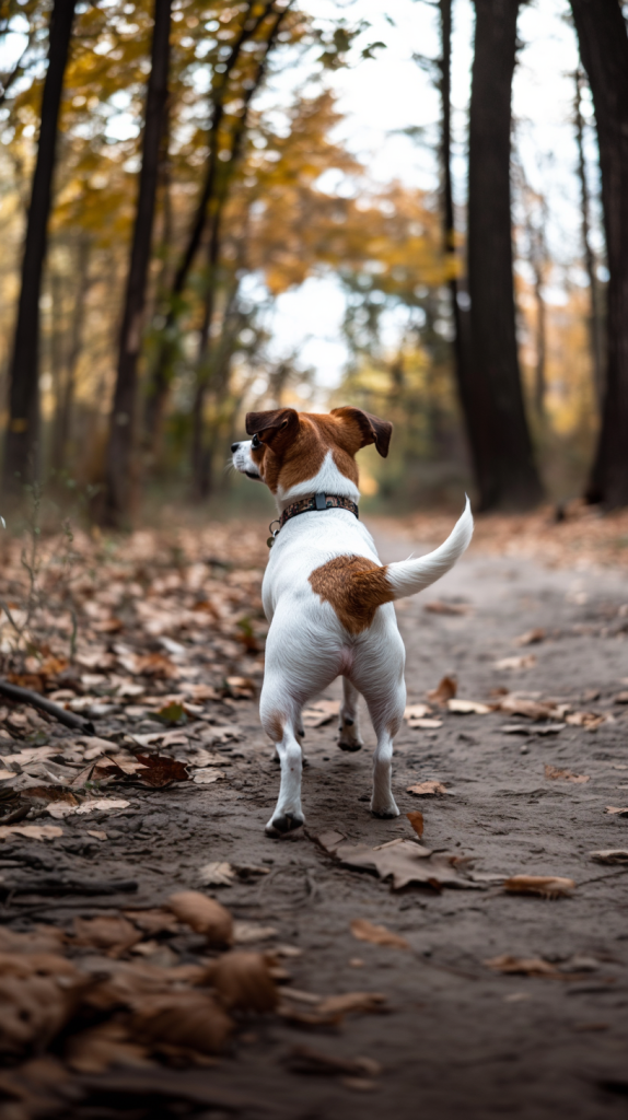 Jack Russell Terrier in the woods